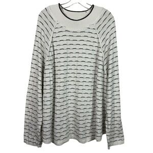 Southern Lady White Black Geometric 3D Knit Mock Neck Sweater 2X Plus Size XXL